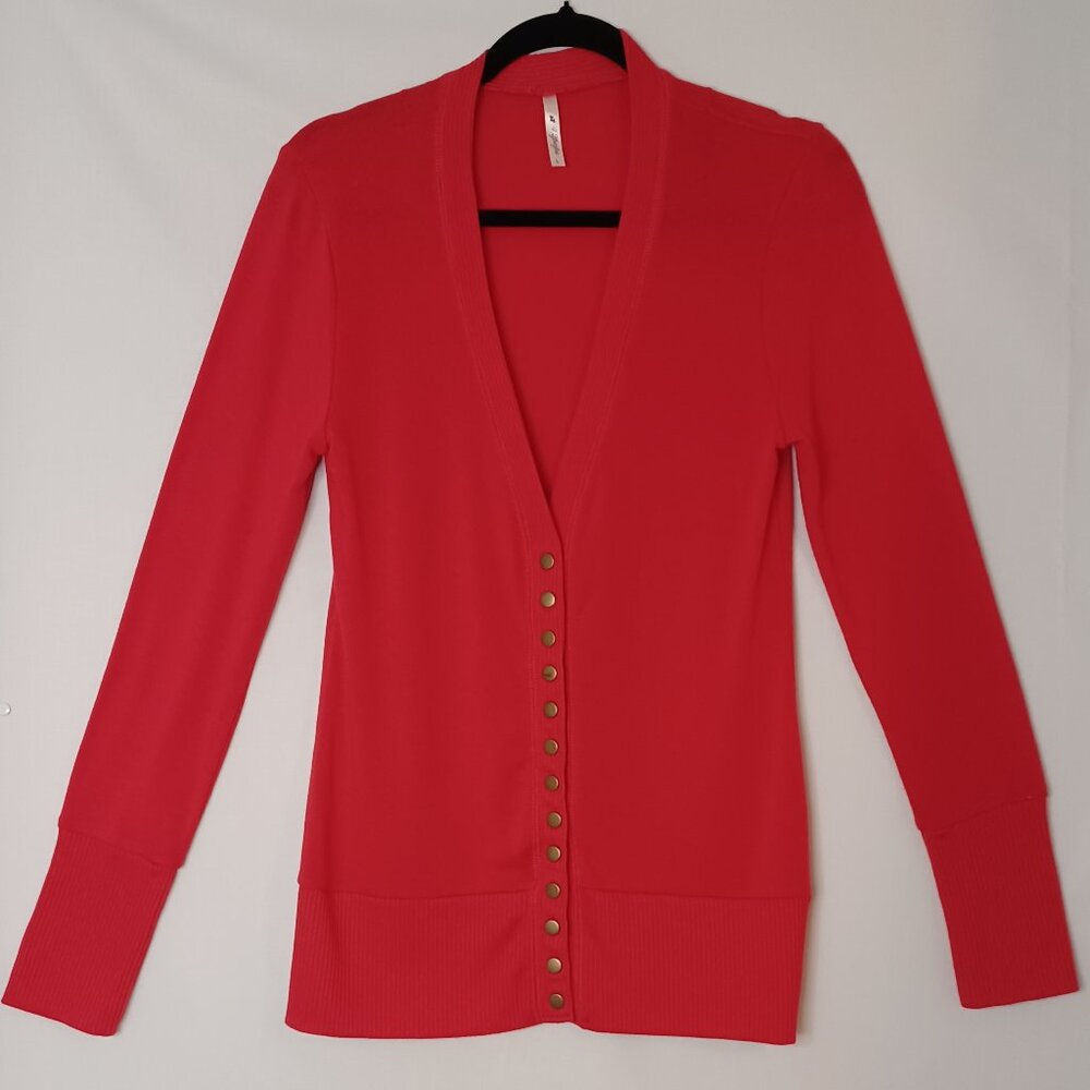 Classic Red 42 Pops‎ Snap Button Cardigan Size Large